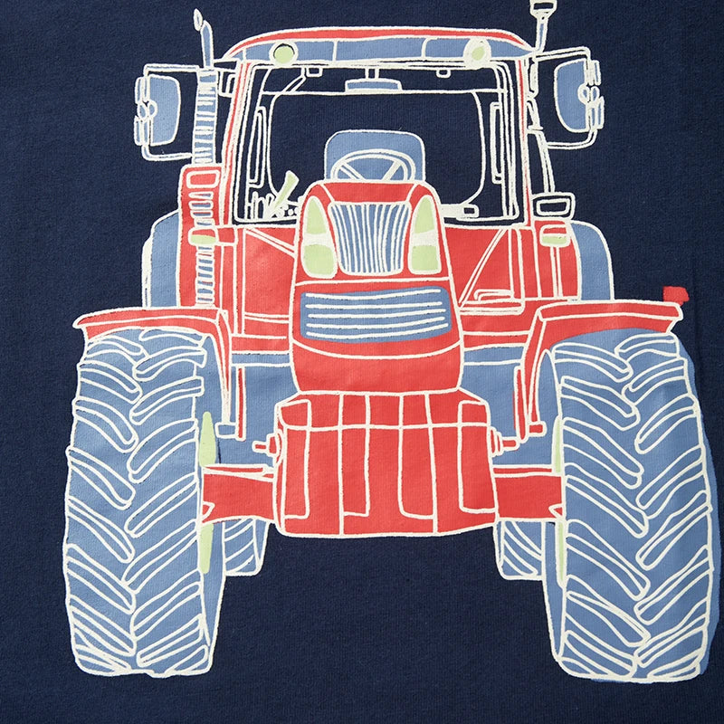 Boys Tractor Cartoon Print Casual Summer T-Shirts