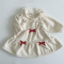 Girls' Solid Colour Collar Design Winter Dresses childrensterritory