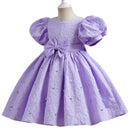 Toddler Girl's Solid Color Bow Design Evening Performance Dresses childrensterritory