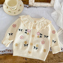 Baby Girl Flower Embroidered Knitted Cardigans childrensterritory