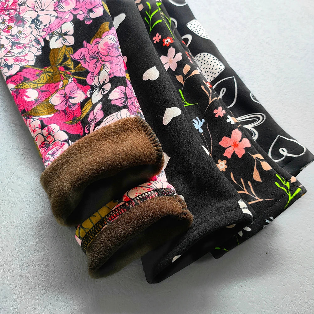 Plus Velvet Printed Kids Girls Winter Leggings childrensterritory