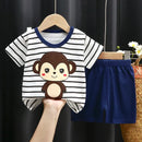 Little Boys Girls Cartoon Print Cotton Clothing Sets childrensterritory