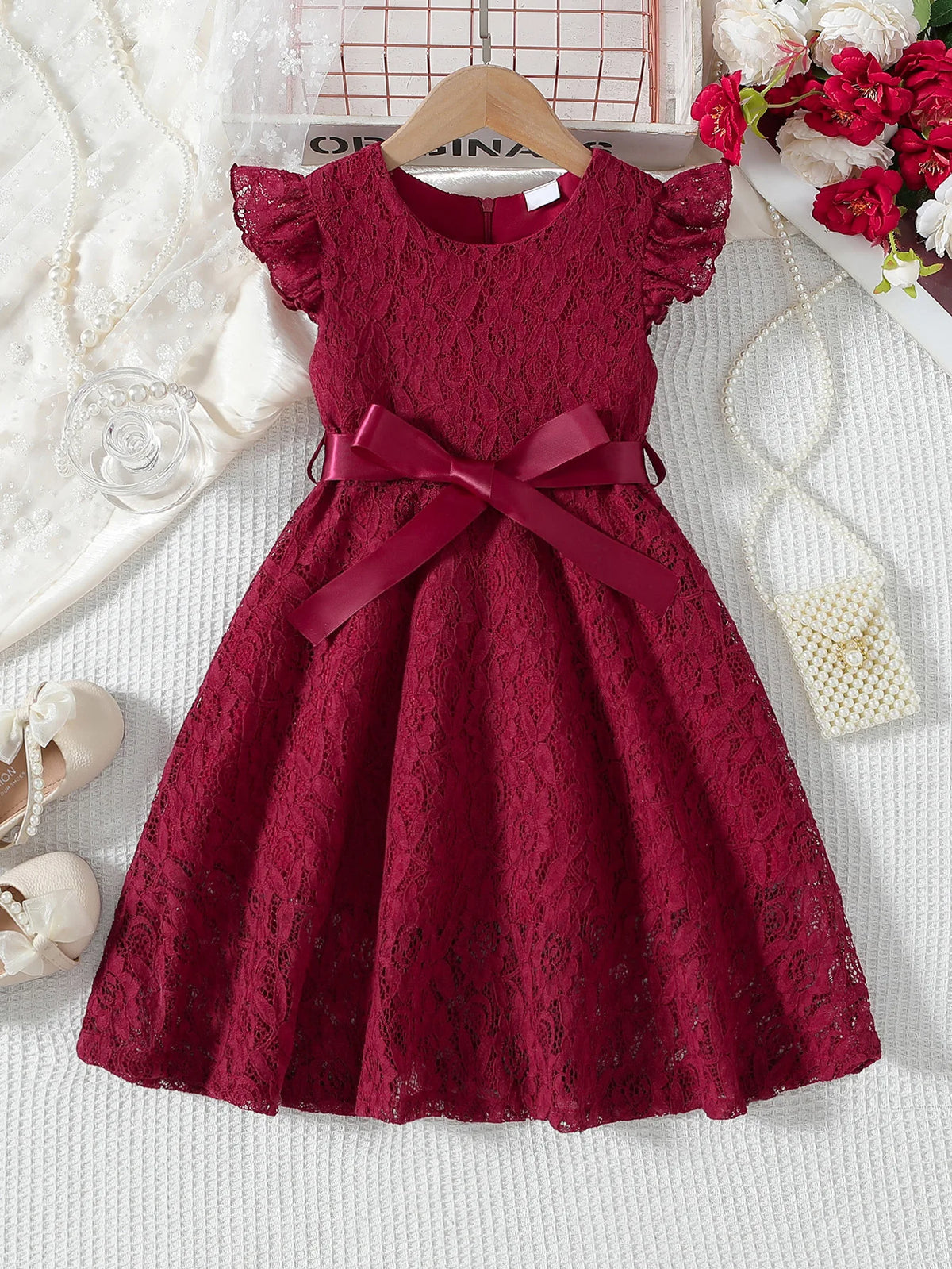 Kids Girls Floral Lace Casual Style Summer Dress