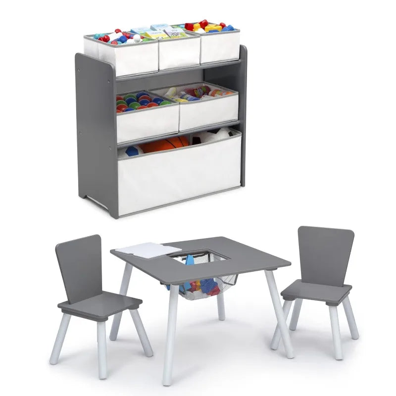 4-Piece Kids Playroom Table and Chair Set