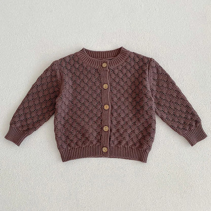 Baby Girls Long Sleeves Floral Embroidery Knitted Cardigans childrensterritory
