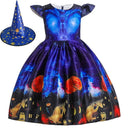 Vampire Pumpkin Print Halloween Costume for Kids Girls