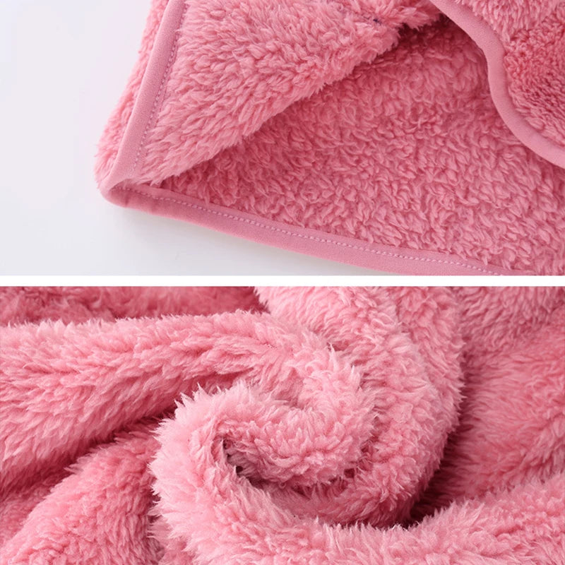 Little Girls and Boys Solid Color Plush Warm Zipper Outerwear childrensterritory