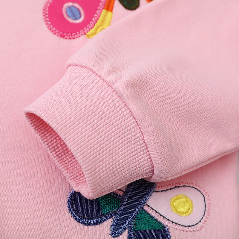 Long Sleeve Cartoon Embroidery Children Girls Sweatshirts childrensterritory