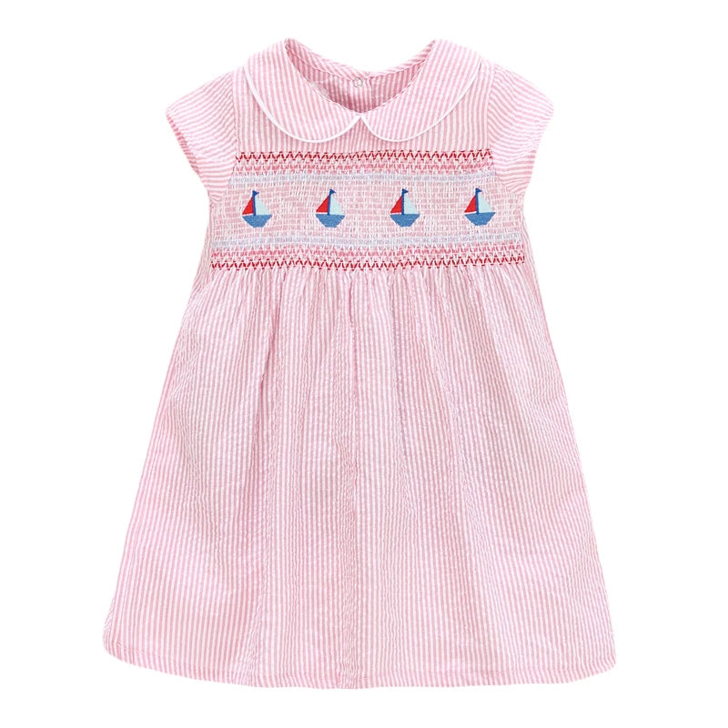 Little Girls Casual Soft Cotton Floral Design Dresses childrensterritory