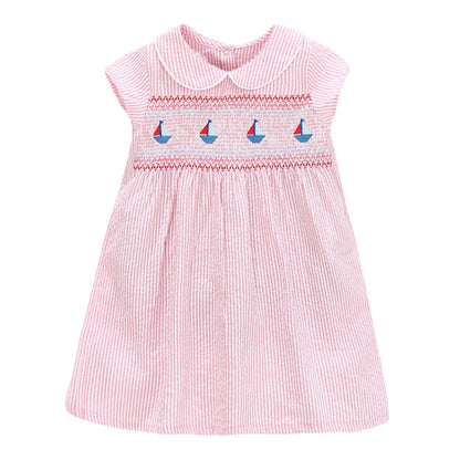 Little Girls Casual Soft Cotton Floral Design Dresses childrensterritory