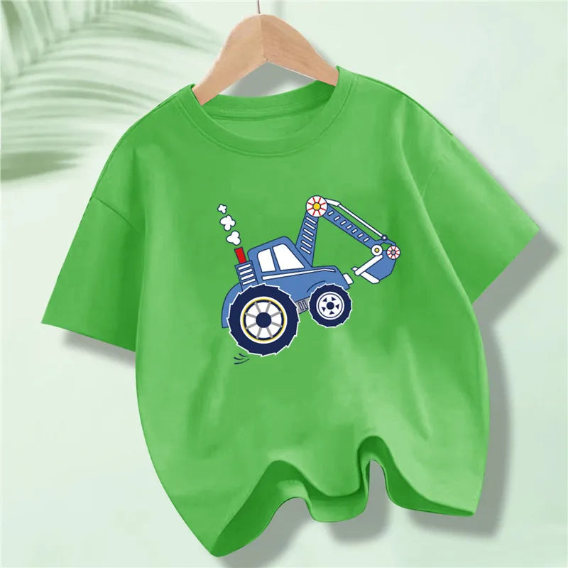 Short Sleeve Graphic Cotton Tees for Kids Boys Girls childrensterritory