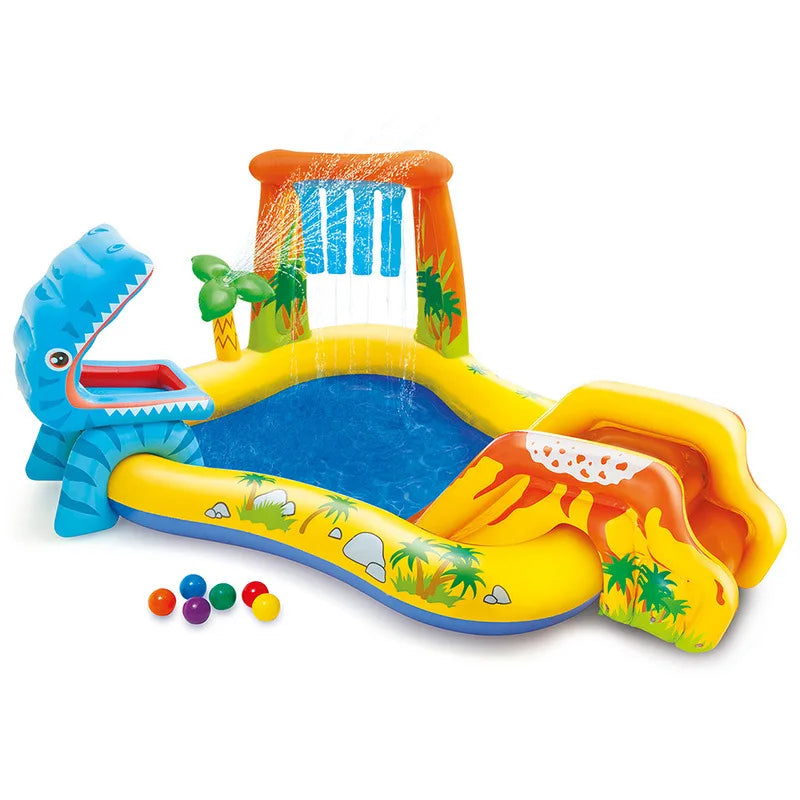 Inflatable Dinosaur Design Outdoor Playhouse with Pool