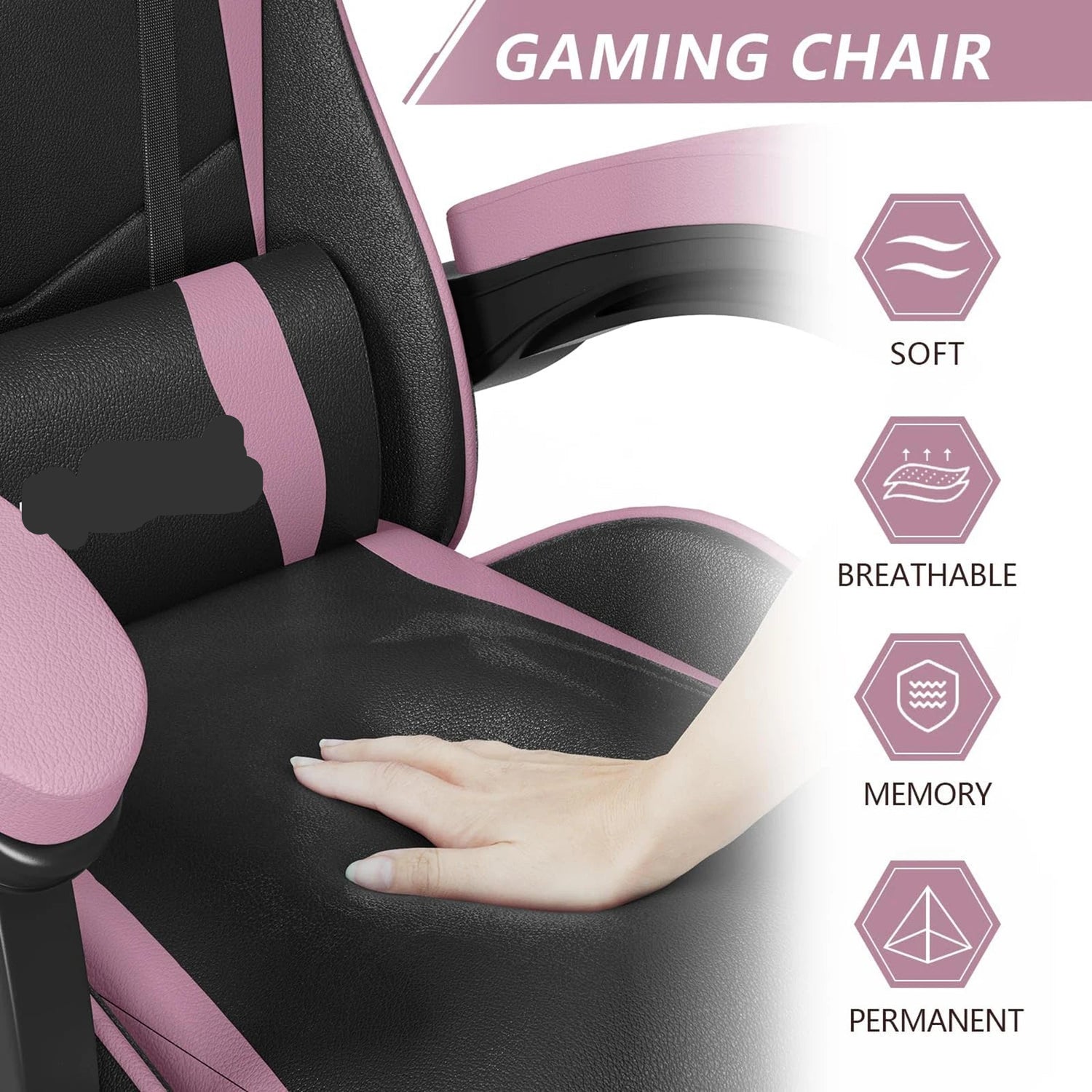PU Leather Gaming Chair with Headrest and Lumbar Support childrensterritory
