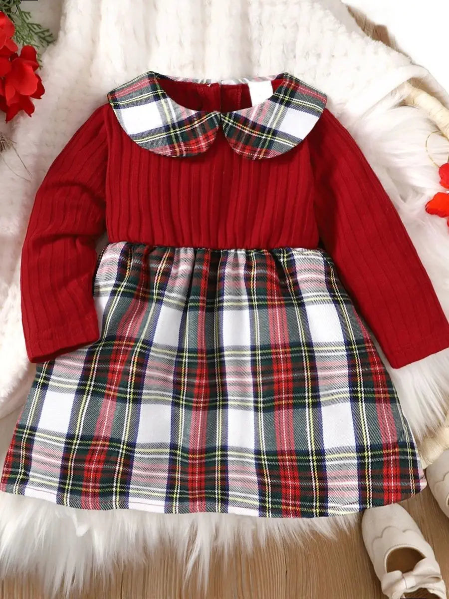 Girls’ Collar Design Long Sleeves Casual Dresses childrensterritory