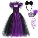 Kids Girls Demon Queen Maleficent Halloween Costume