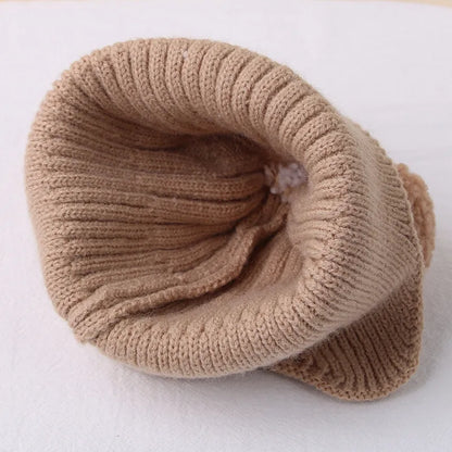 Cartoon Bear Ear Protection Knitted Hat for Toddler Boys Girls childrensterritory