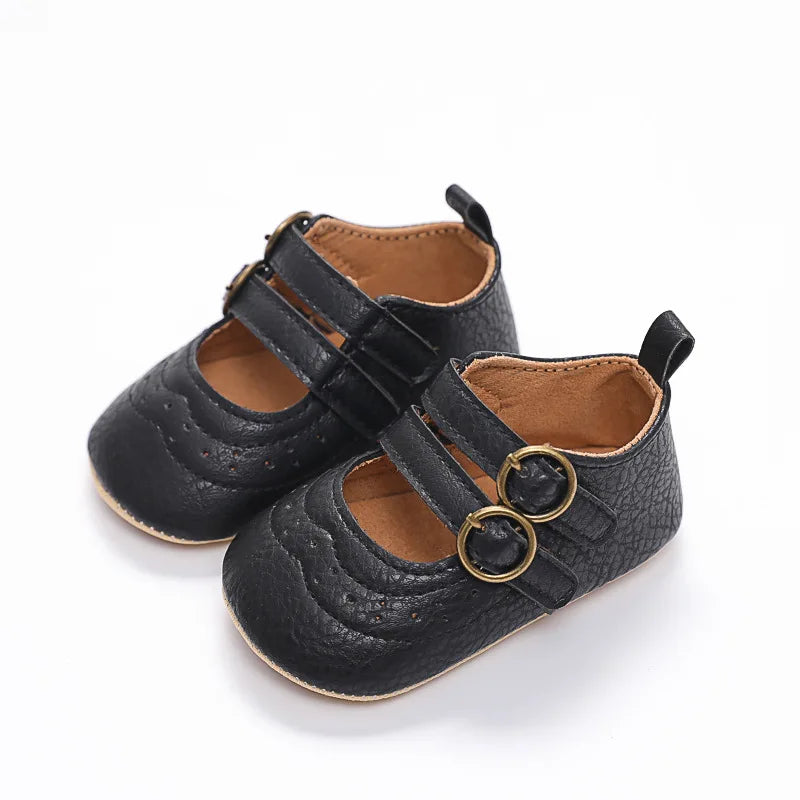 Soft Soled Retro Style Anti-Slip Baby Girl Flat Shoes childrensterritory