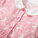 Little Girls' Cartoon Rabbit Print Summer Dresses childrensterritory
