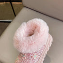 Princess Girls Glittering Fashion Warm Fur Boots childrensterritory