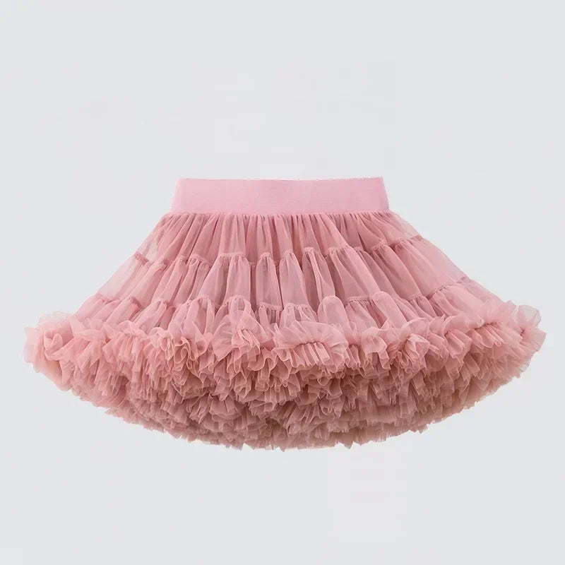 Little Girls Solid Colors Fluffy Chiffon Tutu Skirts childrensterritory