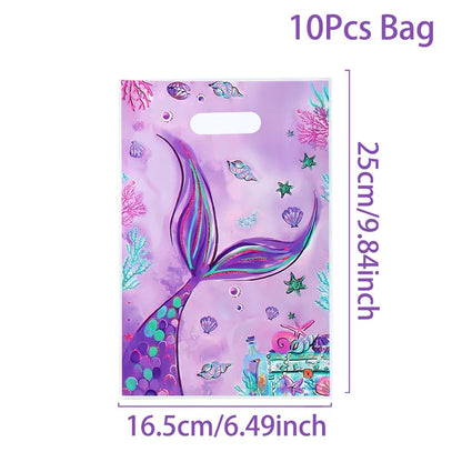 Mermaid-themed Kids Birthday Party Decorations and Tableware Set