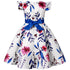 Little Girls Flying Sleeve Floral Birthday Party Dresses childrensterritory