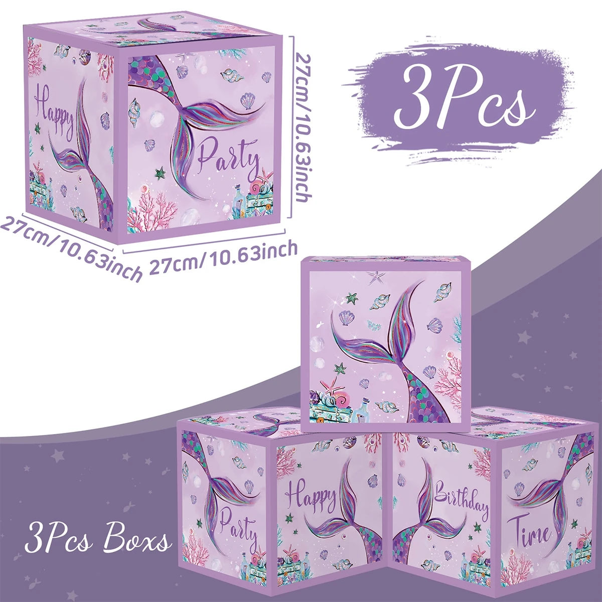 Mermaid-themed Kids Birthday Party Decorations and Tableware Set