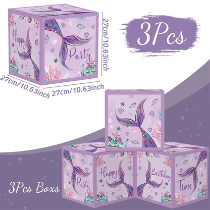 Mermaid-themed Kids Birthday Party Decorations and Tableware Set