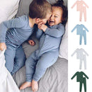 Solid Pattern Bamboo Fiber Pajamas Sets For Baby/Kids childrensterritory