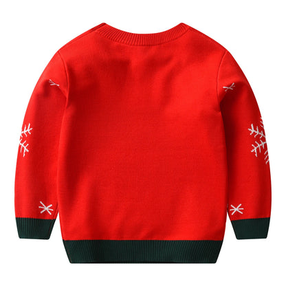 Kids’ Warm Long-Sleeve Sweater with Christmas Print childrensterritory