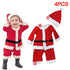 Kids Red Santa Claus Party Dress Set for Christmas childrensterritory