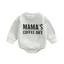 MAMA's Coffee Date Letter Print Baby Bodysuit/Sweatshirt childrensterritory