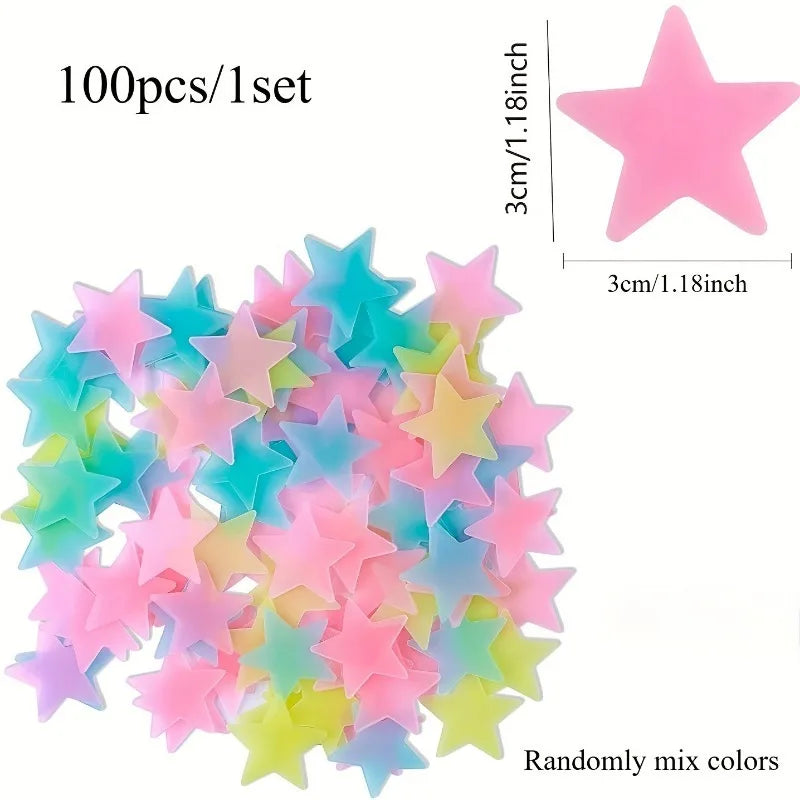 3D Stars Luminous Fluorescent Wall Stickers
