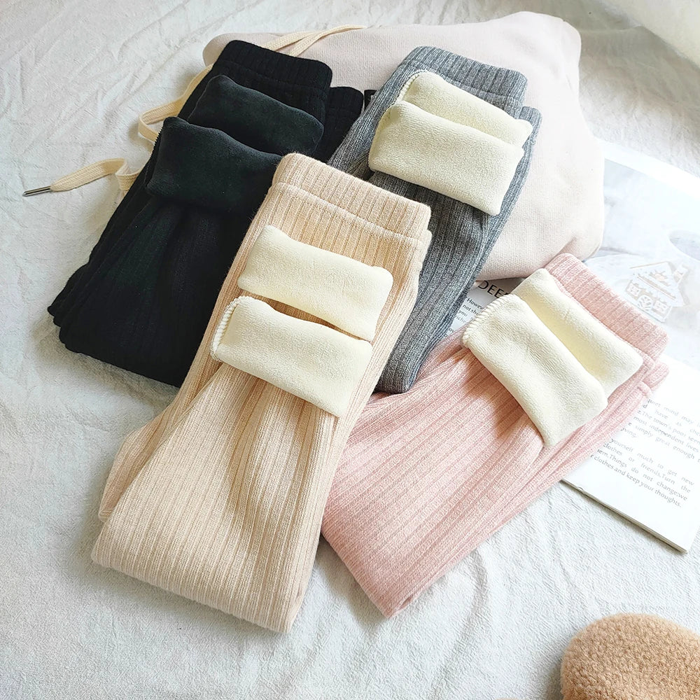 Korean Style Plus Velvet Warm Pants For Girls childrensterritory