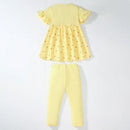 Girls Half Sleeves Summer Yellow Clothing Set childrensterritory