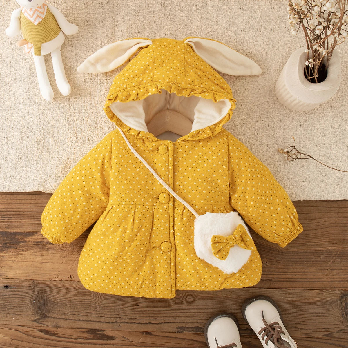 Girls Cartoon Design Winter Warm Jackets