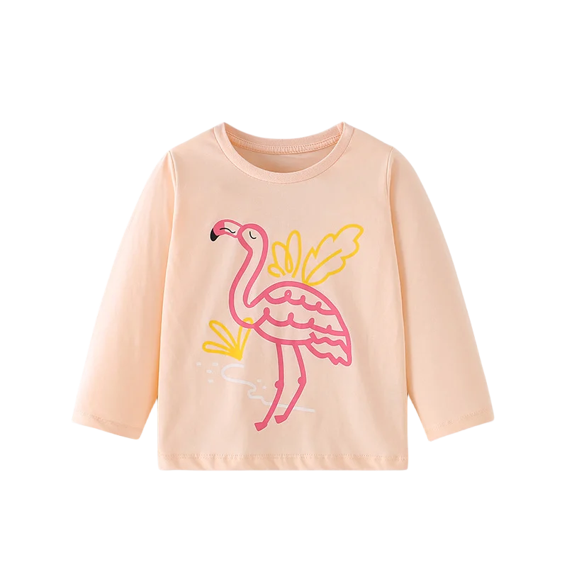 Full-Sleeve Animal Print Cotton T-Shirts For Girls