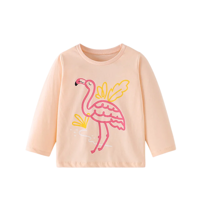 Full-Sleeve Animal Print Cotton T-Shirts For Girls childrensterritory