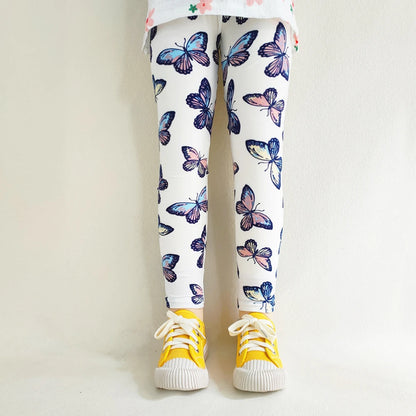 Kids Girl Floral Print Slim Fit Leggings/Trousers childrensterritory