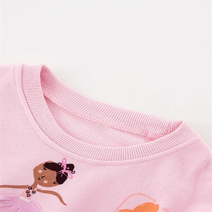 Kids Girls Cartoon Embroidery Applique Design Sweatshirts childrensterritory