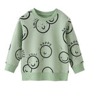 Cartoon Letter Print Kids Girls Sweatshirts childrensterritory
