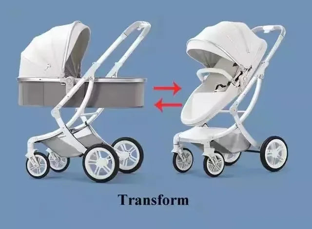 3-in-1 Egg-Shaped Baby Stroller with sleeping basket and seat