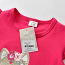 Kids Girls Cat Cartoon Print Flare Sleeve Summer T Shirts childrensterritory