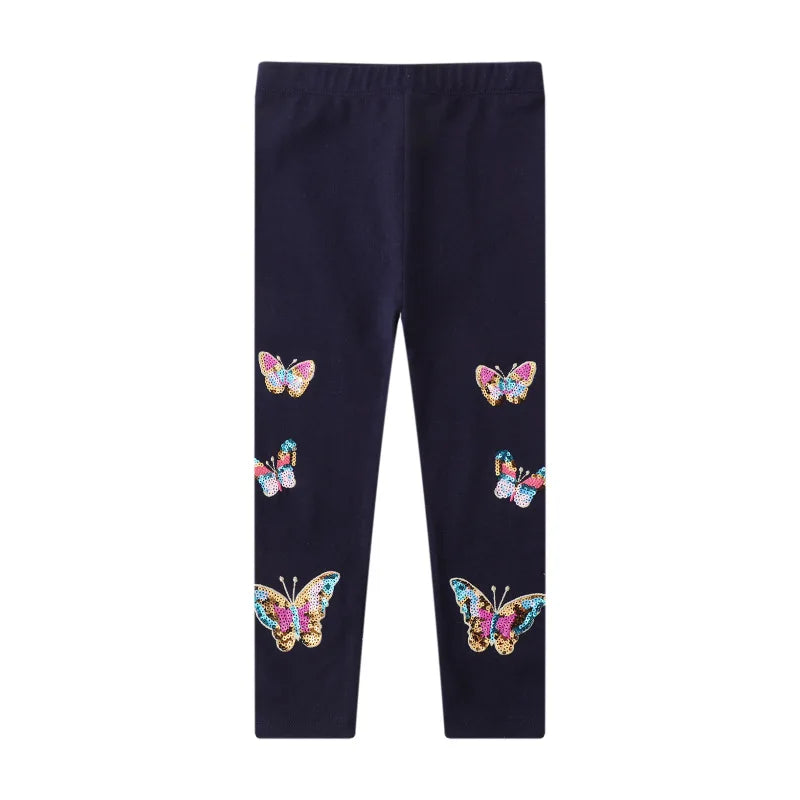 Animal Butterfly Sequin Straight Leggings for Girls childrensterritory