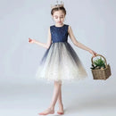 Kids Girls Sequins Design Fluffy Princess Party Trailing Dresses