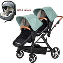 Foldable 3-in-1 Double Baby Stroller with Car Seat childrensterritory