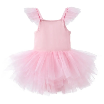 Tulle Puffy Tiered Long Tail Flower Girl Dresses For Wedding Party