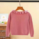 Kids Girls Floral and Rabbit Embroidery Knitted Cardigans childrensterritory