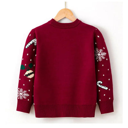 Long-Sleeve Winter Sweater with Christmas Print childrensterritory