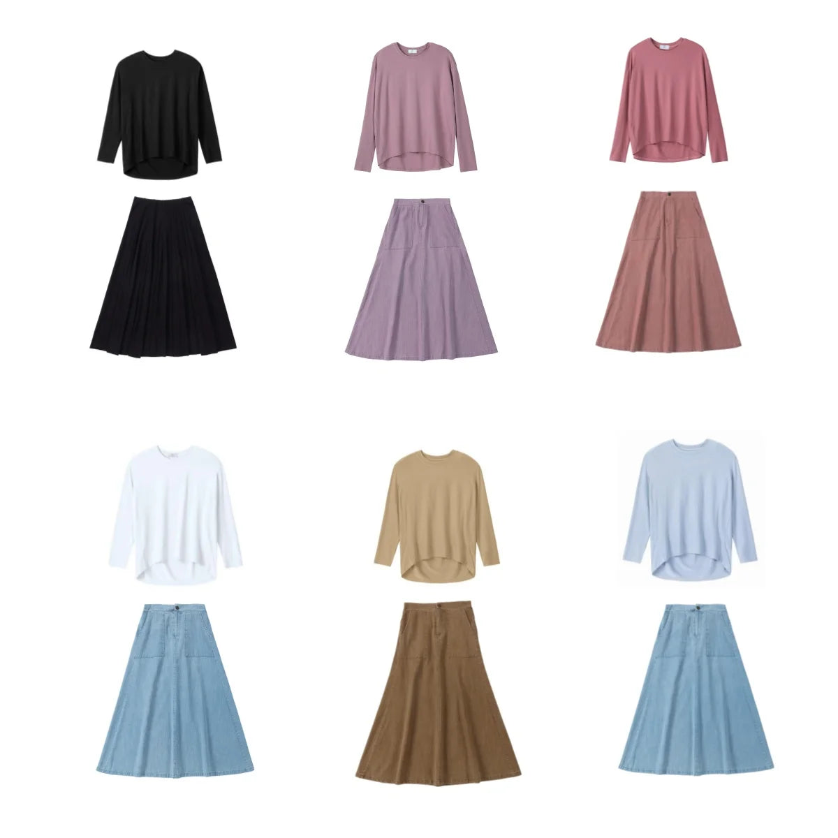 Solid Colour Full Sleeves Summer Clothing Sets For Girls childrensterritory